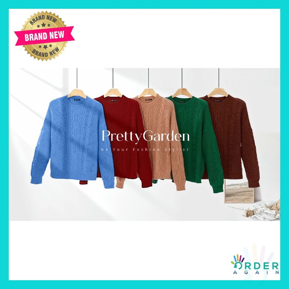 Oversized Cable Knit Pullover Chunky Winter Sweat… - image 8